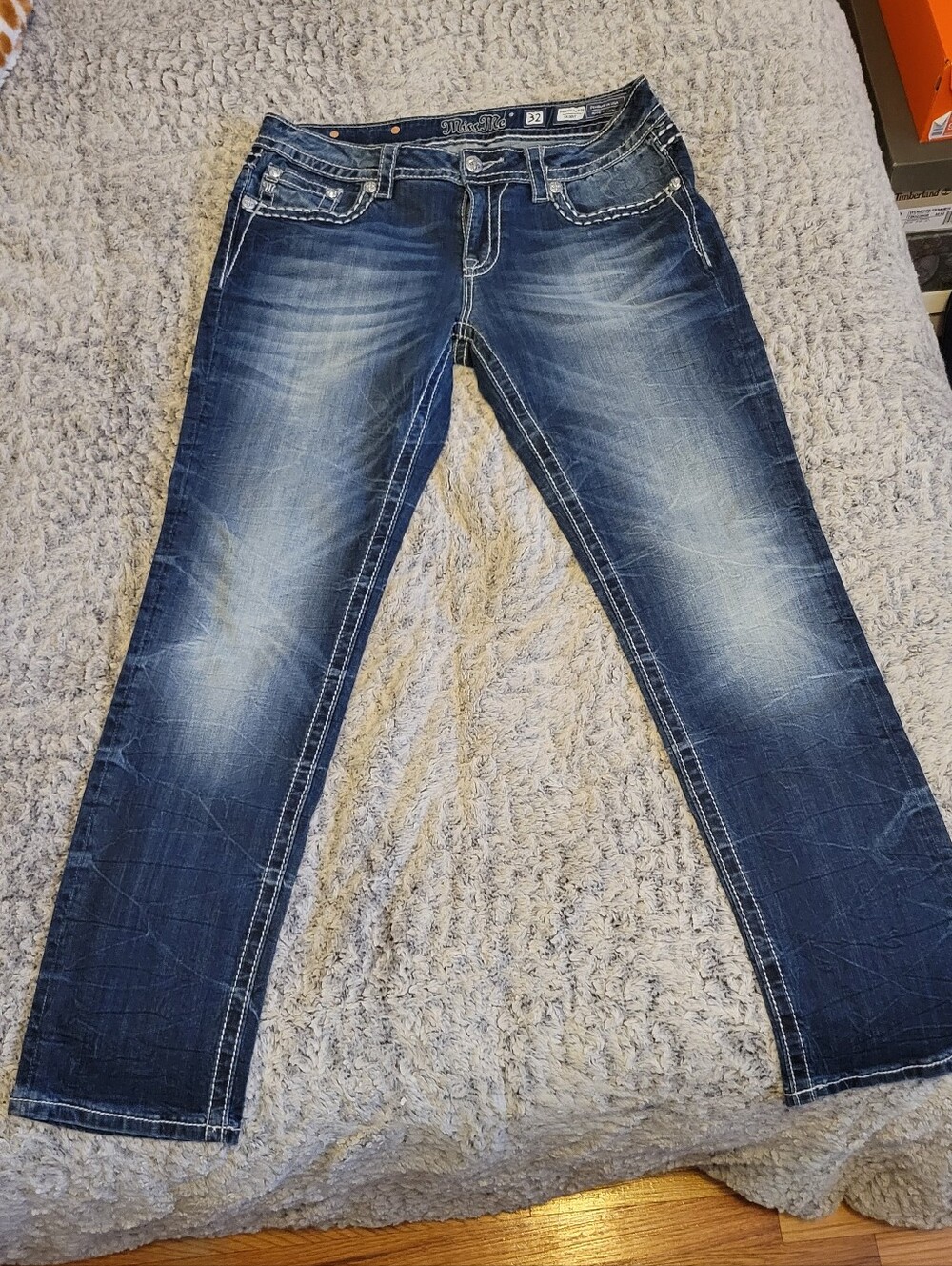 Miss Me Women's Dark Blue Skinny Jeans with Fading